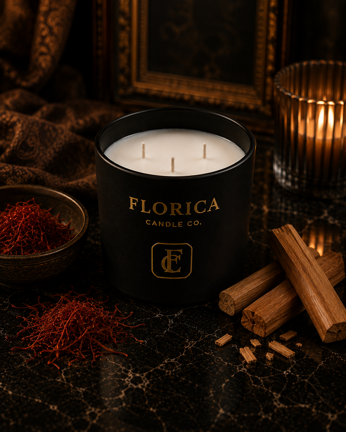 Saffron & Sandalwood Luxury Soy Candle